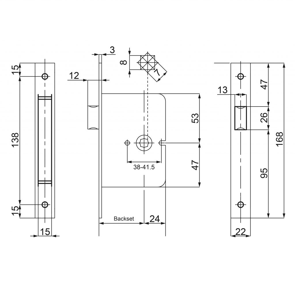 PREMIUM MORTICE LATCH BODY ONLY